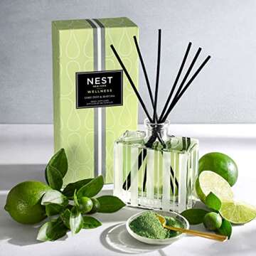 NEST Fragrances Lime Zest & Matcha Reed Diffuser, 5 Fl Oz