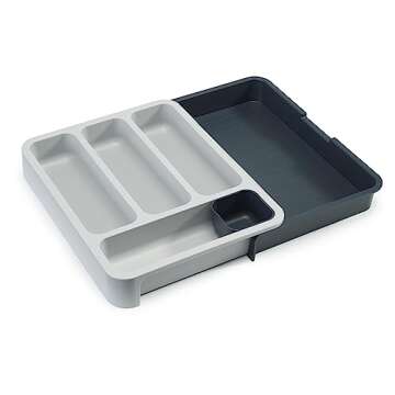 Joseph Joseph 85042 DrawerStore Expandable Cutlery Tray, Gray