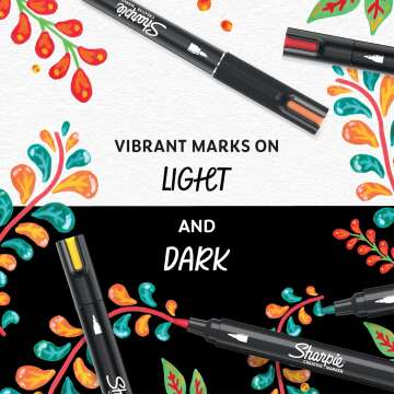 Vibrant SHARPIE Acrylic Markers - 12 Assorted Colors