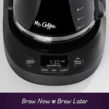 Mr. Coffee 12 Cup Dishwashable Coffee Maker with Advanced Water Filtration & Permanent Filter