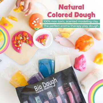 Bio DoUgh Natural Play Dough - Handmade in Australia - Scented, Non-Toxic & Reusable Modeling Dough for Kids - Food Grade Ingredients - Perfect for Creative Play, Arts & Crafts | 39.7oz (9 Colors)