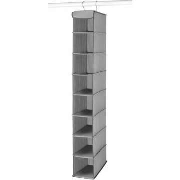 Whitmor 8-Section Hanging Shoe Shelves - Grey Closet Organizer