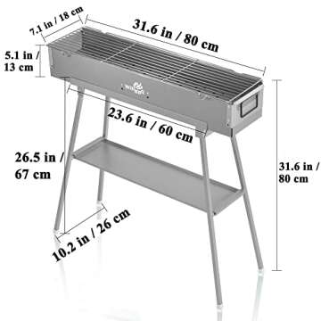 Portable Charcoal Grill for Camping & Outdoor Use