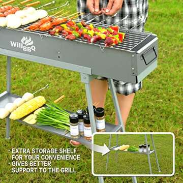 Portable Charcoal Grill for Camping & Outdoor Use