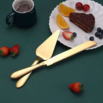 Eisinly Wedding Cake Cutting Set - Elegant Stainless Steel