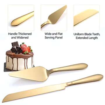 Eisinly Wedding Cake Cutting Set - Elegant Stainless Steel