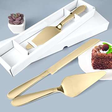 Eisinly Wedding Cake Cutting Set - Elegant Stainless Steel