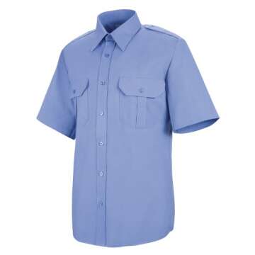 Horace Small Men's Classic Short Sleeve Security Shirt, Medium Blue