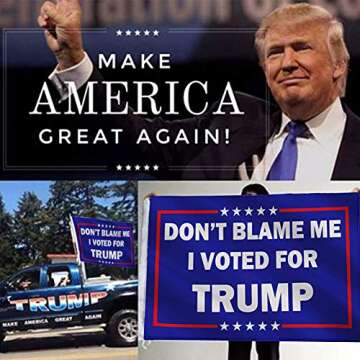 Hypoth Double Sided Donald Trump For President 2024 Flag 3x5 Outdoor- 3Ply 200D Dont Blame Me I Voted for Trump 2024 Flags Banner with 2 Brass Grommets