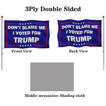 Hypoth Double Sided Donald Trump For President 2024 Flag 3x5 Outdoor- 3Ply 200D Dont Blame Me I Voted for Trump 2024 Flags Banner with 2 Brass Grommets