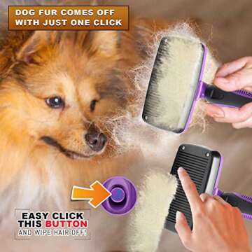 GM Pet Supplies Self Cleaning Slicker Brush | This is The Best Dog and Cat Brush for Shedding and Grooming | Our Pet Brushes Are Suitable for All Hair Lengths