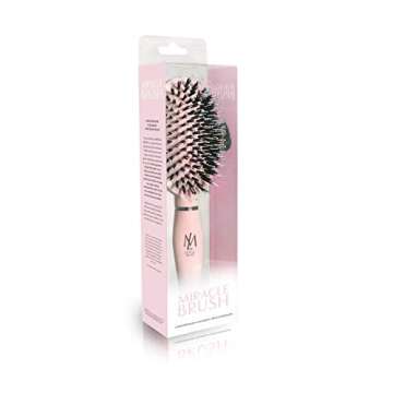 Leyla Milani Hair Detangler Brush - Miracle Brush Human Hair Brushes for Sensitive Scalp, Gentle Detangling, Shine, Volumizing, Nylon Boar Bristle, Best Paddle Brush for Women, Men, Kids (Pink)