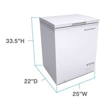 West Bend WB0500CFMW Chest Freezer, 5-Cu.Ft, White