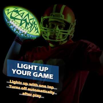 Jasonwell Glow in The Dark Football - Strong Grip Light Up Football Toy Stuff Sports Balls for Boys Kids Teenage Junior Youth Adult Outdoor Christmas Birthday Gifts for Age 6-8 8-12 13 + Year Old No.3