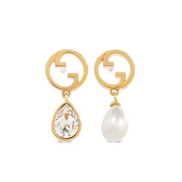 Blondie crystal pearl earrings