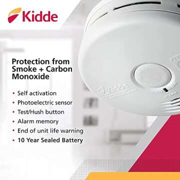 Kidde Smoke & CO Detector Combo - 10-Year Battery, 2 Pack