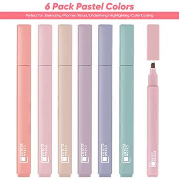 Aesthetic Cute Highlighters Assorted Colors, Bible Highlighters and Pens No Bleed, Mild Soft Chisel Tip Pastel Marker Pens for Journaling Note Taking School Stationary Supplies (Sunny)