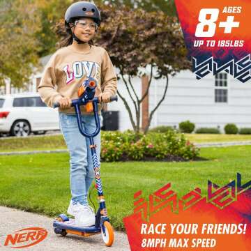 NERF Kids Electric Scooter with Blaster Feature