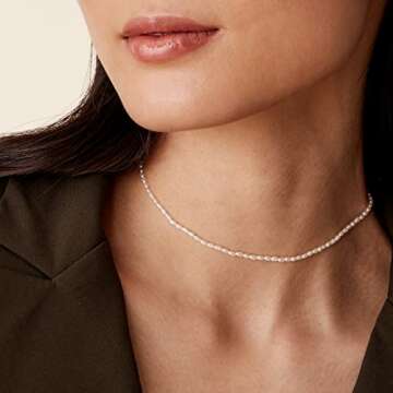 PAVOI Freshwater Pearl Choker Necklace | Stylish Layering Necklaces for Women | Everyday Jewelry