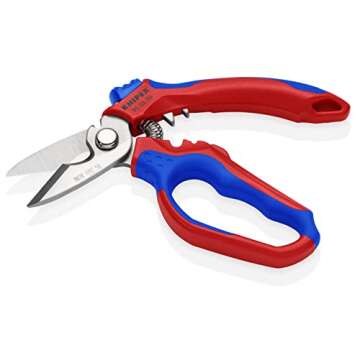 KNIPEX Tools Stainless steel 95 05 20 US Angled Electricians' Shears, 6-1/4", Red/Blue