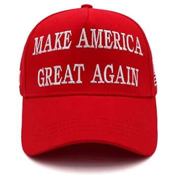 Trump 2024 Hat 45-47 MAGA Hat Make America Great Again Donald Trump Slogan with USA Flag Baseball Cap (Red MAGA Hat)