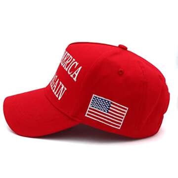 Trump 2024 Hat 45-47 MAGA Hat Make America Great Again Donald Trump Slogan with USA Flag Baseball Cap (Red MAGA Hat)