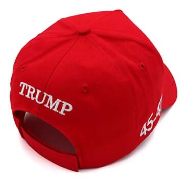 Trump 2024 Hat 45-47 MAGA Hat Make America Great Again Donald Trump Slogan with USA Flag Baseball Cap (Red MAGA Hat)