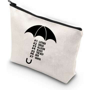 WCGXKO Inspired Makeup Zipper Pouch for Fans of The Umbrella