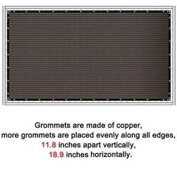 Sunnyglade 6 feet x 50 feet Privacy Screen Fence Heavy Duty Fencing Mesh Shade Net Cover for Wall Garden Yard Backyard (6 ft X 50 ft, Brown)