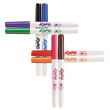 EXPO Low Odor Dry Erase Markers, Ultra-Fine Tip, Assorted Colors, 8 Count