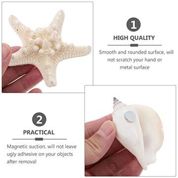 NUOBESTY Magnet Fridge 7PCS Refrigerator Beach Magnets 3D Seashell Conch Shape Magnet Sticker Nautical Refrigerator Whiteboard Magnet Locker for Home Kitchen Random Style Fridge Decor