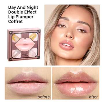 KISSIO Lip Plumper Set,Natural Lip Plumper and Lip Care,Lip Plumper Gloss,Lip Moisturizing,Day and Night Ues,4PCS Lip Plumper,Cruelty Free,5.5 ml*4