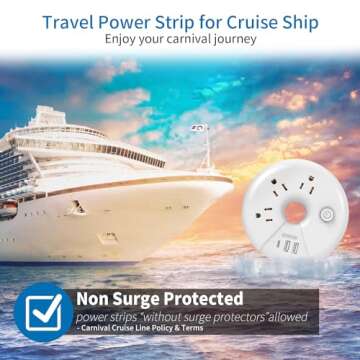 Travel Power Strip, NTONPOWER 3 Outlets 3 USB Portable Desktop Charging Station Short Extension Cord 3ft for Office, Home, Hotels, Cruise Ship, Nightstand, White