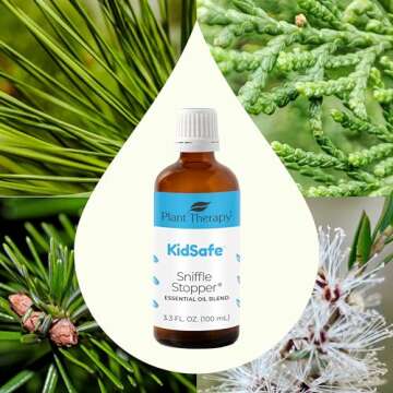 Plant Therapy KidSafe Sniffle Stopper Essential Oil Blend 30 mL (1 oz) Respiratory Support Blend, Breathe Easier, Chest Rub, 100% Pure, Undiluted, Natural Aromatherapy, Therapeutic Grade