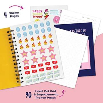 DOODLE HOG Journal For Teenagers - 100 Page Journal For Kids, Dot Grid Pages, Stickers & Activity Fold-out Poster. Encourage Growth Mindset! Gifts For 10, 11, 12 Years Old (Empowerment Yellow)…