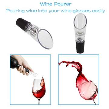 Electric Wine Bottle Opener Automatic Wine Opener Rechargeable Electric Corkscrew with Wine Aerator,Foil Cutter,Wine Stopper,USB-C Charge Cable, Wine Gifts For Women Wine Lovers(Silver)