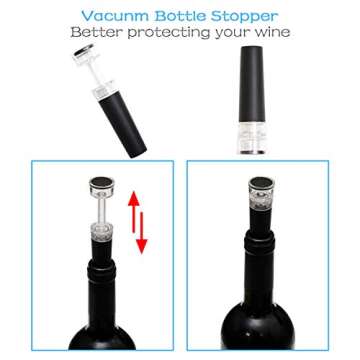 Electric Wine Bottle Opener Automatic Wine Opener Rechargeable Electric Corkscrew with Wine Aerator,Foil Cutter,Wine Stopper,USB-C Charge Cable, Wine Gifts For Women Wine Lovers(Silver)