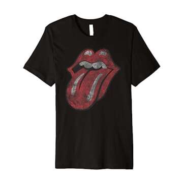 The Rolling Stones Distressed Tongue Premium T-Shirt