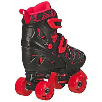 Roller Derby Trac Star Youth Boy's Adjustable Roller Skate Grey/Black/Red Size Medium (12-2)