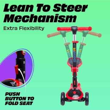 Kick Scooter for Kids, Adjustable & Foldable with Lights