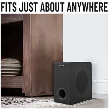 Powered Subwoofer, Bestisan 6.5" Active Home Audio Subwoofer in Compact Design for Receiver,Deep Bass in Black