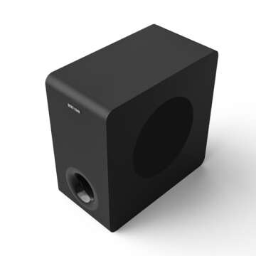 Powered Subwoofer, Bestisan 6.5" Active Home Audio Subwoofer in Compact Design for Receiver,Deep Bass in Black