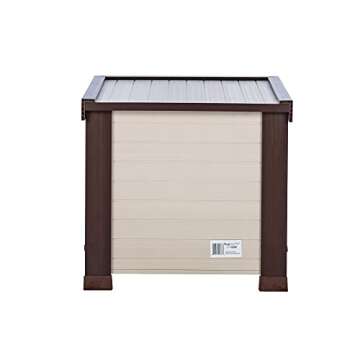 New Age Pet® ECOFLEX® Albany Outdoor Feral Cat House for Multiple Cats with Quick & Easy Assembly, 2 Vinyl Door Flaps Included, Moisture and Odor Resistant