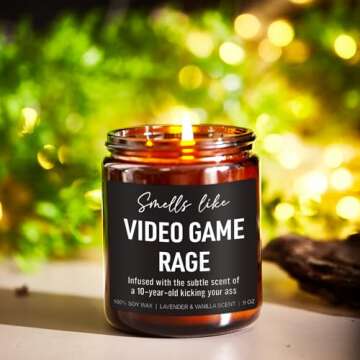 Younift Funny Video Game Rage Candle, Gamer Gifts, Gaming Gifts for Men, Video Game Gifts, Video Game Lovers Gifts Ideas, Birthday, Valentines Day Gifts for Gamers, Boyfriend, Husband, Teen Boys