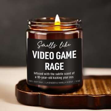 Younift Funny Video Game Rage Candle, Gamer Gifts, Gaming Gifts for Men, Video Game Gifts, Video Game Lovers Gifts Ideas, Birthday, Valentines Day Gifts for Gamers, Boyfriend, Husband, Teen Boys