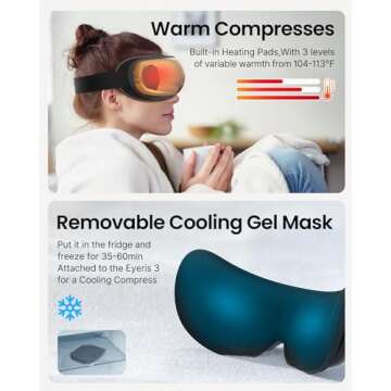 RENPHO Eye Massager with Heat and Cooling, Mothers Day Gifts for Mom, Eyeris 3 Voice Control FSA/HSA Eye Massager Mask, Music Eye Care Device with DIY Massage Setting, Birthday Gifts for Women/Men