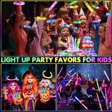 12 Pack Glow Sticks Party Favors for Kids 8-12 4-8, Goodie Bags Stuffers for Kids, Light Up Pop Tubes Glow Party Supplies Bracelets Necklaces, Birthday New Year Valentines Day Decorations Gifts 2025