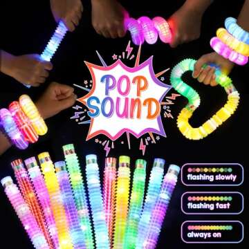 12 Pack Glow Sticks Party Favors for Kids 8-12 4-8, Goodie Bags Stuffers for Kids, Light Up Pop Tubes Glow Party Supplies Bracelets Necklaces, Birthday New Year Valentines Day Decorations Gifts 2025