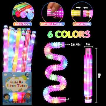 12 Pack Glow Sticks Party Favors for Kids 8-12 4-8, Goodie Bags Stuffers for Kids, Light Up Pop Tubes Glow Party Supplies Bracelets Necklaces, Birthday New Year Valentines Day Decorations Gifts 2025