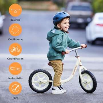 Retrospec Cub 2 Toddler 12" Balance Bike, 18 Months - 3 Years Old, No Pedal Beginner Kids Bicycle for Girls & Boys, Flat-Free Tires, Adjustable Seat, & Durable Frame